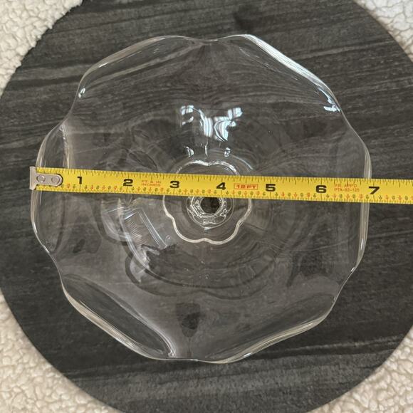 VTG Mid Century Duncan & Miller Canterbury Crimped Compote Clear Glass 7" EUC - Picture 3 of 5